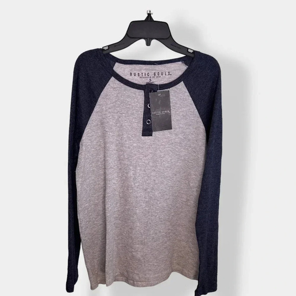 Rustic Souls Long Sleeve Thermal Baseball Tee S - Picture 1 of 4